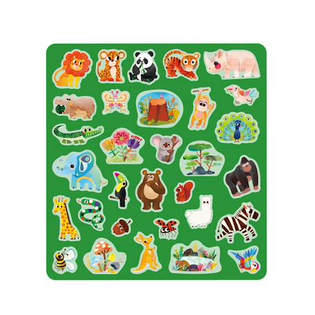 Autocollants jelly - animaux sauvages Multicolor 2 - vertbaudet enfant 