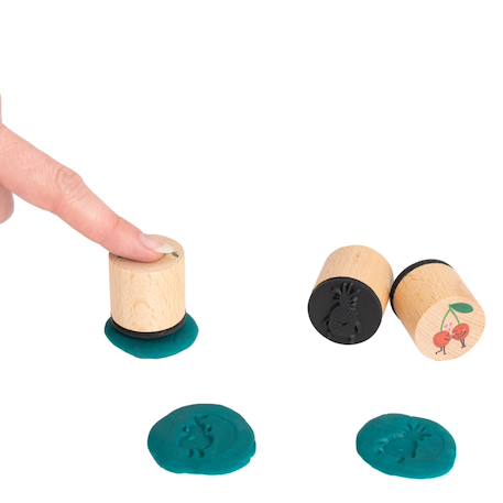 Set de tampons en bois, activité créative parent-enfant,  fruits Multicolor 3 - vertbaudet enfant 