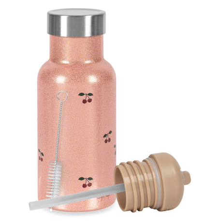 Gourde isotherme à paillettes Cherry Rose, rouge, vert 1 - vertbaudet enfant 