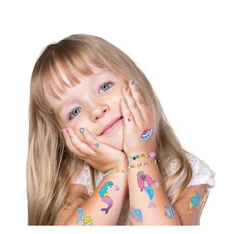 Autocollants et tatouages pour les ongles, thème sirènes Multicolor 3 - vertbaudet enfant 