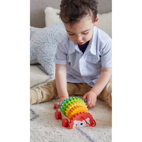 Jouet en bois à tirer - hérisson Multicolor 5 - vertbaudet enfant 