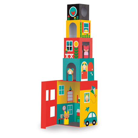 Jeu d’empilage Peek-a-Boo avec animaux – jouet d’éveil dès 18 mois Multicolor 1 - vertbaudet enfant 