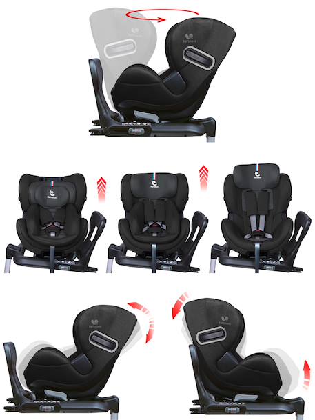 Siège auto dos route pivotant r129 i-size 40-105 cm softness® gaïa+ Cappuccino+Carbon+Garden+Ocean+Passion 8 - vertbaudet enfant 