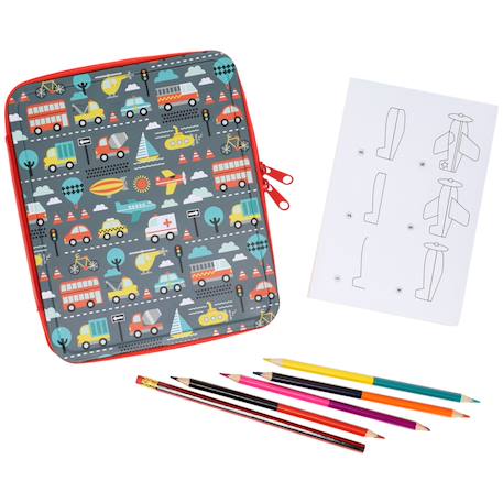 Coffret dessin véhicules – jeu créatif pour enfants dès 5 ans Multicolor 2 - vertbaudet enfant 