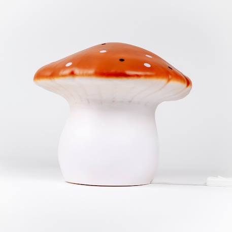 Grande lampe veilleuse champignon peinte à la main Blanc, orange 3 - vertbaudet enfant 