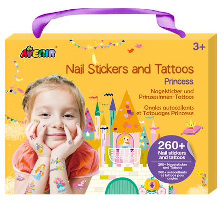 Autocollants et tatouages pour les ongles, princesse Multicolor 1 - vertbaudet enfant 