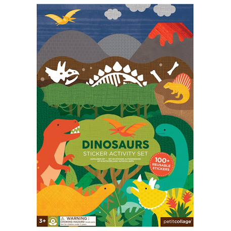 Autocollants reutilisables set - dinos Multicolor 1 - vertbaudet enfant 