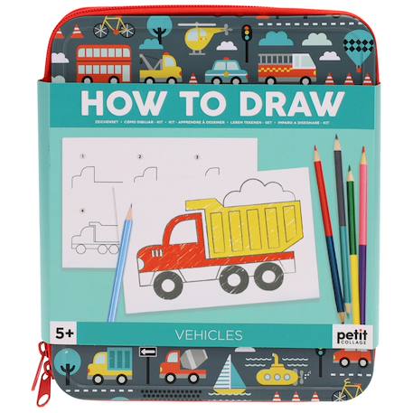 Coffret dessin véhicules – jeu créatif pour enfants dès 5 ans Multicolor 4 - vertbaudet enfant 