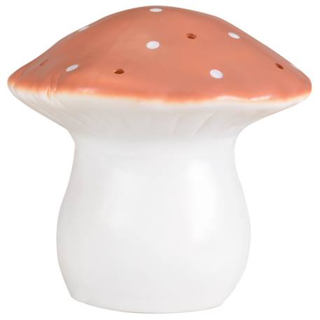 Grande lampe veilleuse champignon peinte à la main Blanc, orange 1 - vertbaudet enfant 