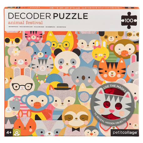 Puzzle Festival des animaux 100 pièces avec masques décodeurs – dès 4 ans Multicolor 5 - vertbaudet enfant 