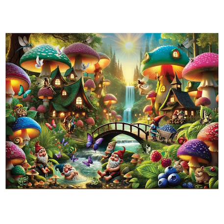 Puzzle en bois 1000 pièces – Mushroom Wonderland Multicolor 1 - vertbaudet enfant 