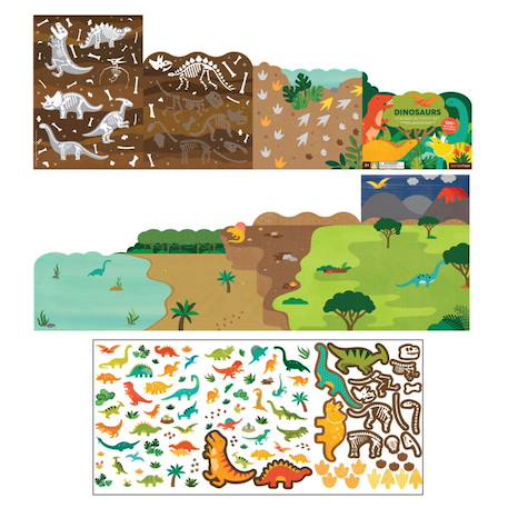 Autocollants reutilisables set - dinos Multicolor 2 - vertbaudet enfant 