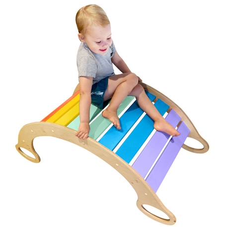 Pont bascule en bois - toboggan - jouet éducatif pour enfants Multi-coloured 4 - vertbaudet enfant 