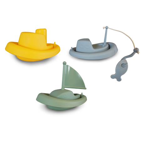 Trio de bateaux Re:line – jouets de bain écologiques en plastique 100 % recyclé Multicolor 1 - vertbaudet enfant 
