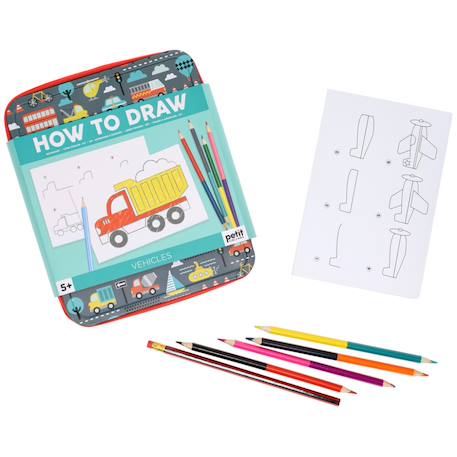 Coffret dessin véhicules – jeu créatif pour enfants dès 5 ans Multicolor 1 - vertbaudet enfant 