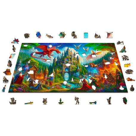 Puzzle en bois Château Fantastique – jeu d’assemblage artistique Multicolor 5 - vertbaudet enfant 
