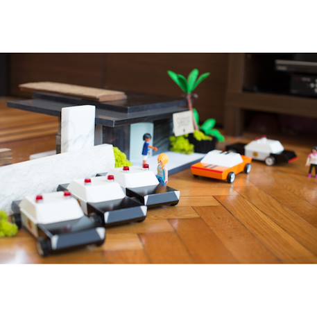 Voiture de police en bois – véhicule miniature design dès 3 ans Black;white 6 - vertbaudet enfant 