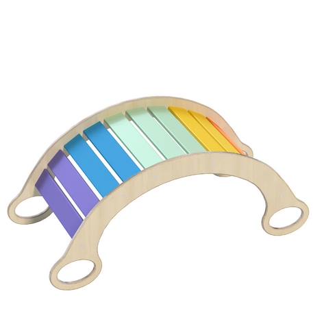Pont bascule en bois - toboggan - jouet éducatif pour enfants Multi-coloured 1 - vertbaudet enfant 