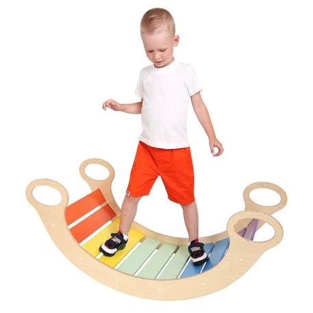 Pont bascule en bois - toboggan - jouet éducatif pour enfants Multi-coloured 5 - vertbaudet enfant 