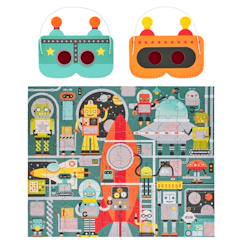 Jouet-Jeux éducatifs-Puzzles-Puzzle Robot Factory 100 pièces avec masques décodeurs – dès 4 ans