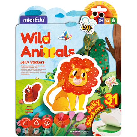 Autocollants jelly - animaux sauvages Multicolor 1 - vertbaudet enfant 