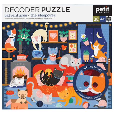 Decoder puzzle - aventures de chat Multicolor 5 - vertbaudet enfant 