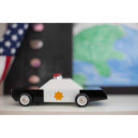 Voiture de police en bois – véhicule miniature design dès 3 ans Black;white 3 - vertbaudet enfant 