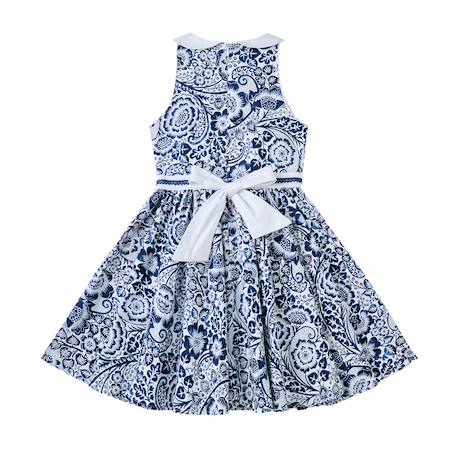 Robe col claudine    fleurie   hepburn Bleu marine blanc 5 - vertbaudet enfant 