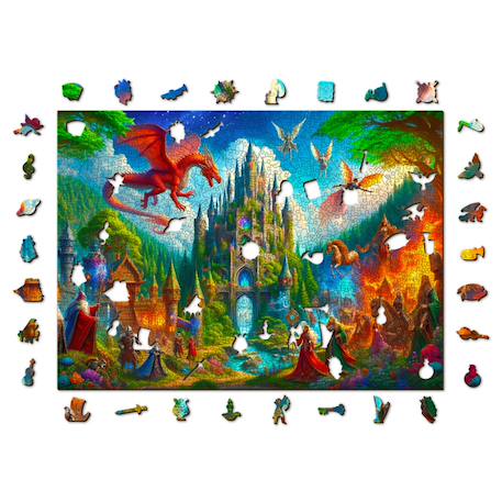 Puzzle en bois Château Fantastique – jeu d’assemblage artistique Multicolor 1 - vertbaudet enfant 