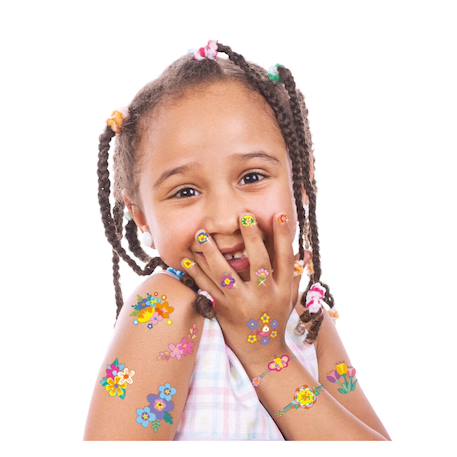 Autocollants et tatouages pour les ongles, fleurs Multicolor 3 - vertbaudet enfant 