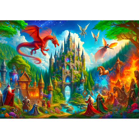 Puzzle en bois Château Fantastique – jeu d’assemblage artistique Multicolor 4 - vertbaudet enfant 