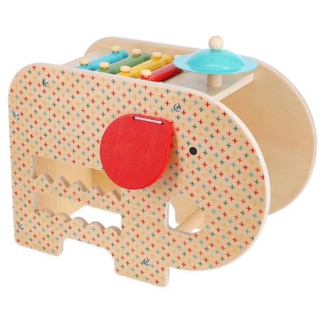 Jouet musical éléphant 5 en 1 en bois – éveil musical dès 18 mois Multicolor 1 - vertbaudet enfant 