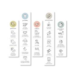 Jouet-Routines du soir - autocollants repositionnables - jouet éducatif pour enfants