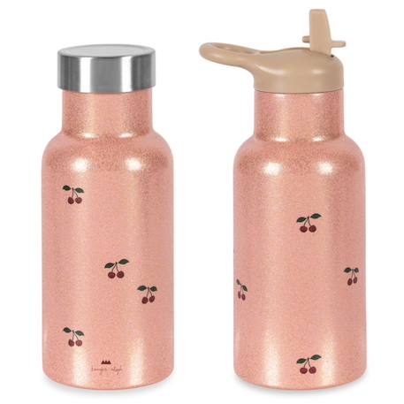 Gourde isotherme à paillettes Cherry Rose, rouge, vert 2 - vertbaudet enfant 