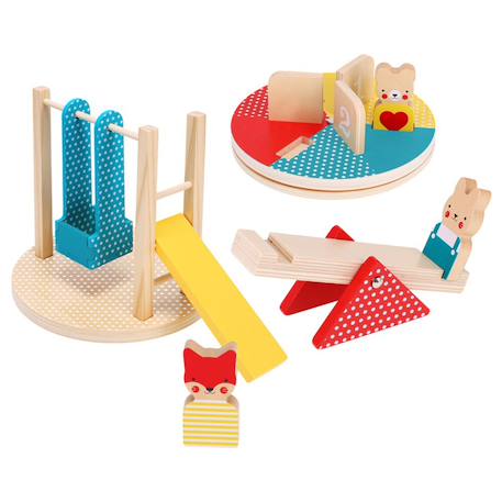 Jeu en bois Le Parc – activité d’éveil avec animaux dès 12 mois Multicolor 2 - vertbaudet enfant 