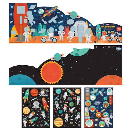 Autocollants reutilisables set - découverte de l'espace Multicolor 2 - vertbaudet enfant 