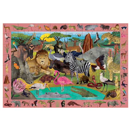 Puzzle 64 pièces - safari africain Multicolor 2 - vertbaudet enfant 
