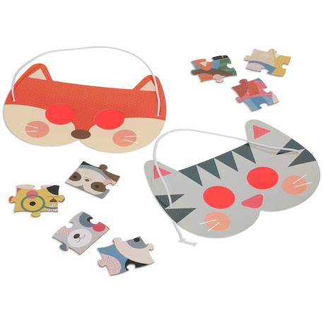Puzzle Festival des animaux 100 pièces avec masques décodeurs – dès 4 ans Multicolor 2 - vertbaudet enfant 