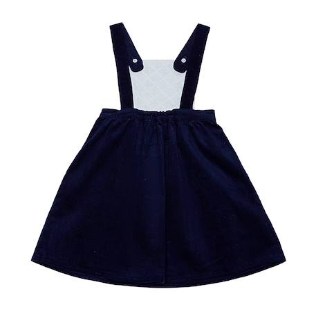 Robe salopette hiver   velours    ecolière Bleu marine 4 - vertbaudet enfant 