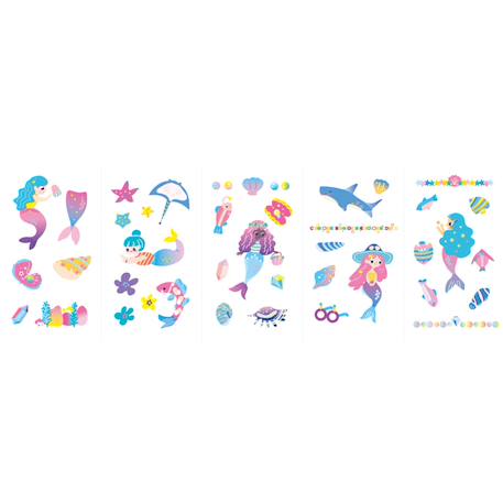 Autocollants et tatouages pour les ongles, thème sirènes Multicolor 2 - vertbaudet enfant 