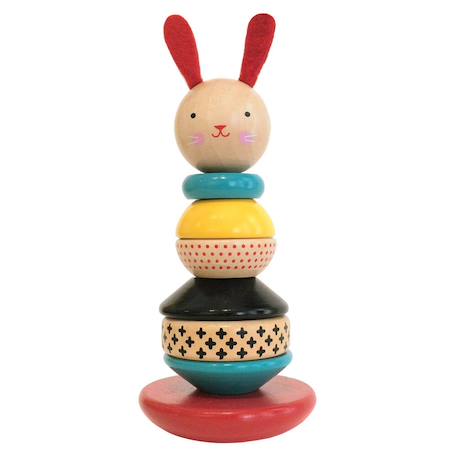 Jeu à empiler Lapin en bois – jouet d’éveil design dès 12 mois Multicolor 1 - vertbaudet enfant 