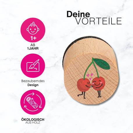 Set de tampons en bois, activité créative parent-enfant,  fruits Multicolor 2 - vertbaudet enfant 