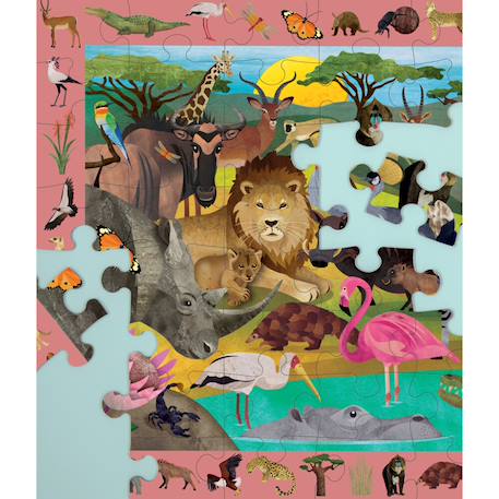 Puzzle 64 pièces - safari africain Multicolor 4 - vertbaudet enfant 