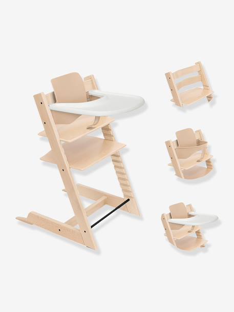 Tripp Trapp pack chaise + plateau beige+gris 1 - vertbaudet enfant 