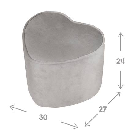 Tabouret pouf cœur en velours et bois lil sofa Bleu clair+Gris argenté+Rose pastel 10 - vertbaudet enfant 