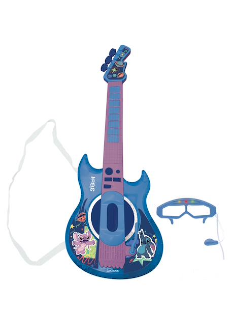 Guitare électronique lumineuse avec lunettes et micro stitch Bleu 1 - vertbaudet enfant 