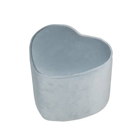 Tabouret pouf cœur en velours et bois lil sofa Bleu clair+Gris argenté+Rose pastel 1 - vertbaudet enfant 