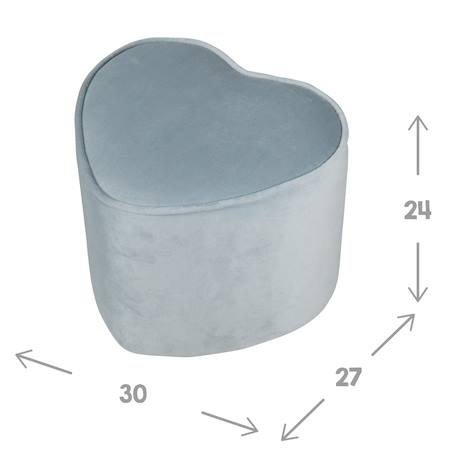 Tabouret pouf cœur en velours et bois lil sofa Bleu clair+Gris argenté+Rose pastel 4 - vertbaudet enfant 
