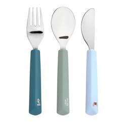 Puériculture-Repas-Lot de 3 couverts tiny team, dog