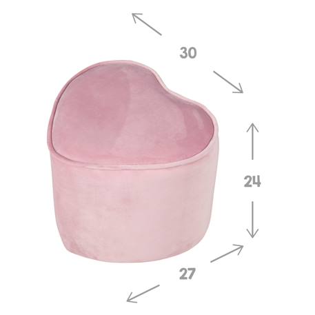 Tabouret pouf cœur en velours et bois lil sofa Bleu clair+Gris argenté+Rose pastel 16 - vertbaudet enfant 